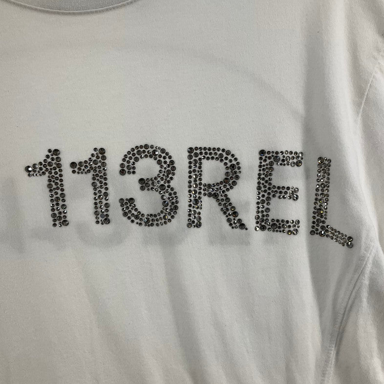 【中古品】【メンズ】 1piu1uguale3 RELAX ウノピゥウノウグァーレトレ リラックス UST-23034JI RHINE STONE S/S TEE 141-260329-SS-08-iwa サイズ：L カラー：ホワイト 万代Net店
