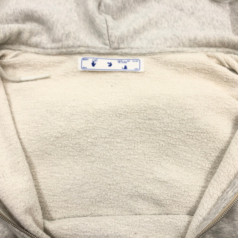 【中古品】【メンズ】 OFF-WHITE オフホワイト ZIP UP HOODIE OMBE001F20FLE007 ジップアップ フーディ パーカー スウェット トップス 142-260628-hn-09-fur サイズ：L カラー：グレー 万代Net店