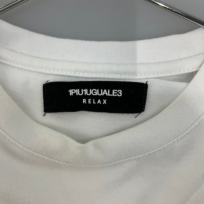 【中古品】【メンズ】 1piu1uguale3 RELAX ウノピゥウノウグァーレトレ リラックス UST-23034JI RHINE STONE S/S TEE 141-260329-SS-08-iwa サイズ：L カラー：ホワイト 万代Net店