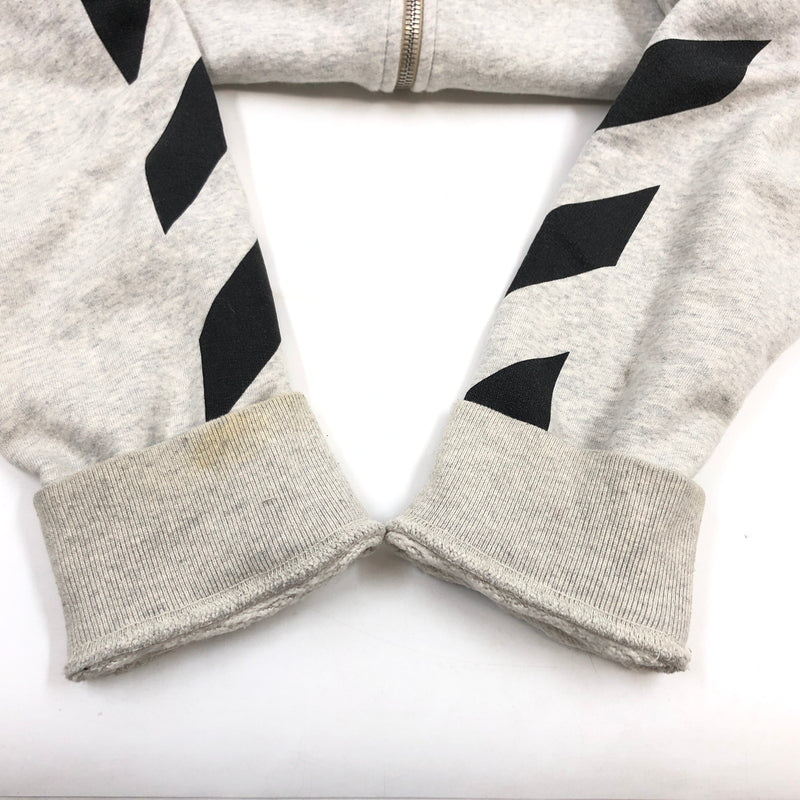 【中古品】【メンズ】 OFF-WHITE オフホワイト ZIP UP HOODIE OMBE001F20FLE007 ジップアップ フーディ パーカー スウェット トップス 142-260628-hn-09-fur サイズ：L カラー：グレー 万代Net店