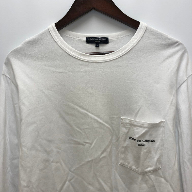 【中古品】【メンズ】 COMME des GARCONS HOMME コムデギャルソンオム COMME des GARCONS HOMME コムデギャルソン オム 綿天竺 L/S Tシャツ HD-T010 140-240815-SU-16-tom カラー：ホワイト 万代Net店