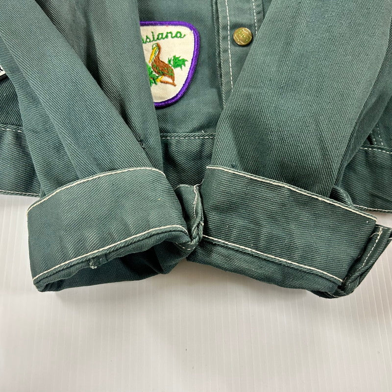 【中古品】【メンズ】 BIG SMITH ビッグスミス 70's WAPPEN CUSTOM DENIM JACKET 70年代 ワッペンカスタム デニムジャケット ライトアウター ヴィンテージ 145-250909-nm-11-tei サイズ：表記40 カラー：オリーブグリーン 万代Net店