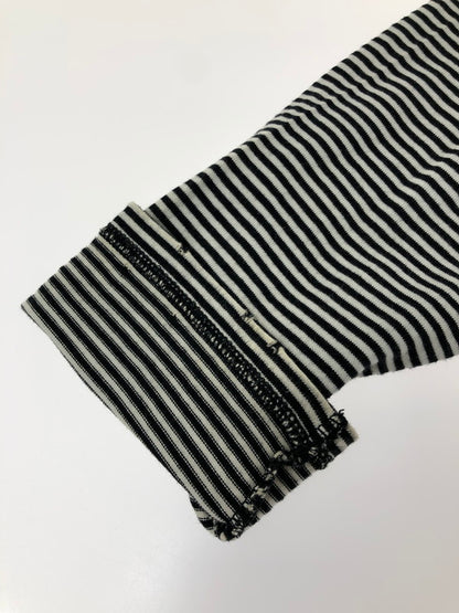 【中古品】【メンズ】 NUMBER(N)INE ナンバーナイン NIGHT CRAWLER期 05SS ASYMMETRY BORDER CUT AND SEW アシンメトリー ボーダー カットソー 140-261011-na-21-tagh サイズ：3 カラー：ブラック/ホワイト 万代Net店