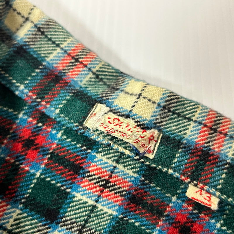 【中古品】【メンズ】 UNKNOWN 70's L/L CHECK SHIRT VINTAGE 70年代 ロングスリーブ チェック シャツ 長袖 トップス ヴィンテージ 145-250909-nm-17-tei サイズ：不明 カラー：ブルーン系 万代Net店