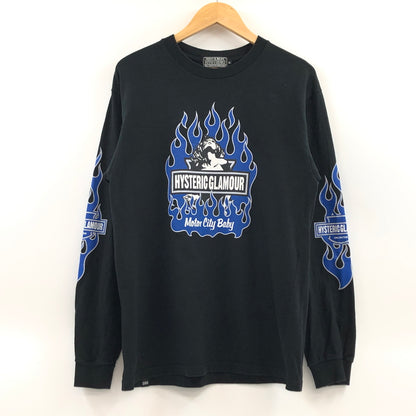 【中古品】【メンズ】 HYSTERIC GLAMOUR ヒステリックグラマー 25SS MOTOR CITY BABY L/S TEE 02251CL01 長袖Tシャツ トップス 140-260629-hn-10-fur サイズ：M カラー：ブラック 万代Net店
