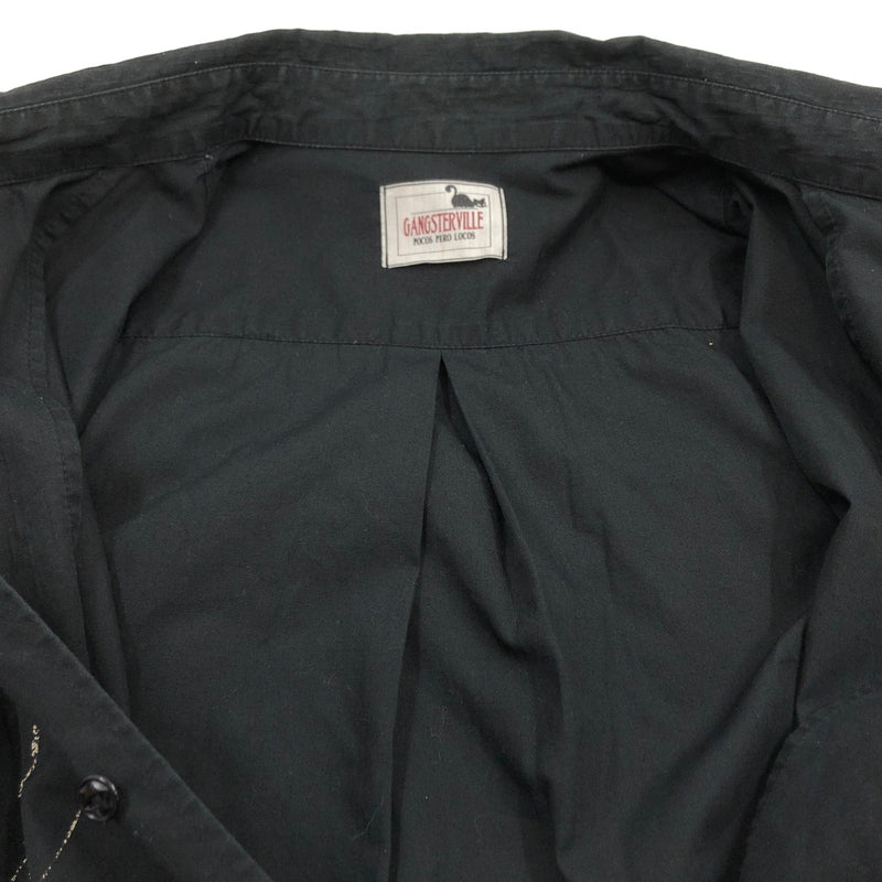 【中古品】【メンズ】 GANGSTERVILLE ギャングスタービル FRONT PRINT L/S SHIRT GSV-17-AW-24 フロントプリント 長袖シャツ カジュアルシャツ トップス 145-260701-hn-01-fur サイズ：M カラー：ブラック 万代Net店