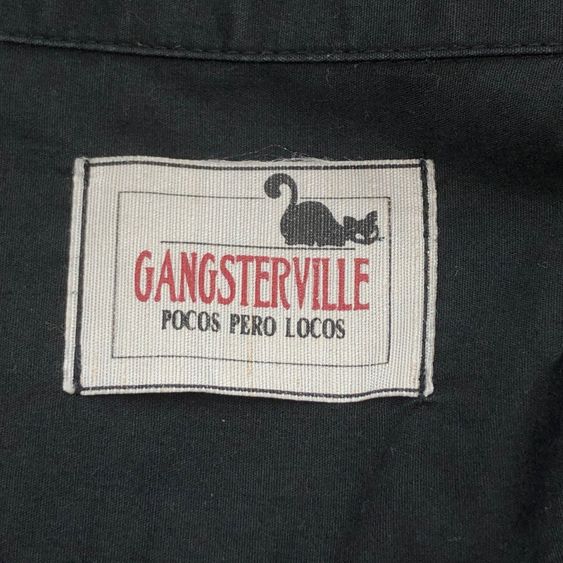 【中古品】【メンズ】 GANGSTERVILLE ギャングスタービル FRONT PRINT L/S SHIRT GSV-17-AW-24 フロントプリント 長袖シャツ カジュアルシャツ トップス 145-260701-hn-01-fur サイズ：M カラー：ブラック 万代Net店