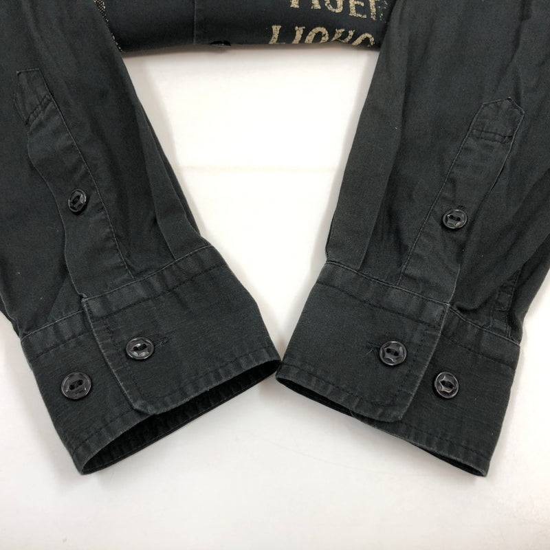 【中古品】【メンズ】 GANGSTERVILLE ギャングスタービル FRONT PRINT L/S SHIRT GSV-17-AW-24 フロントプリント 長袖シャツ カジュアルシャツ トップス 145-260701-hn-01-fur サイズ：M カラー：ブラック 万代Net店