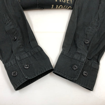 【中古品】【メンズ】 GANGSTERVILLE ギャングスタービル FRONT PRINT L/S SHIRT GSV-17-AW-24 フロントプリント 長袖シャツ カジュアルシャツ トップス 145-260701-hn-01-fur サイズ：M カラー：ブラック 万代Net店