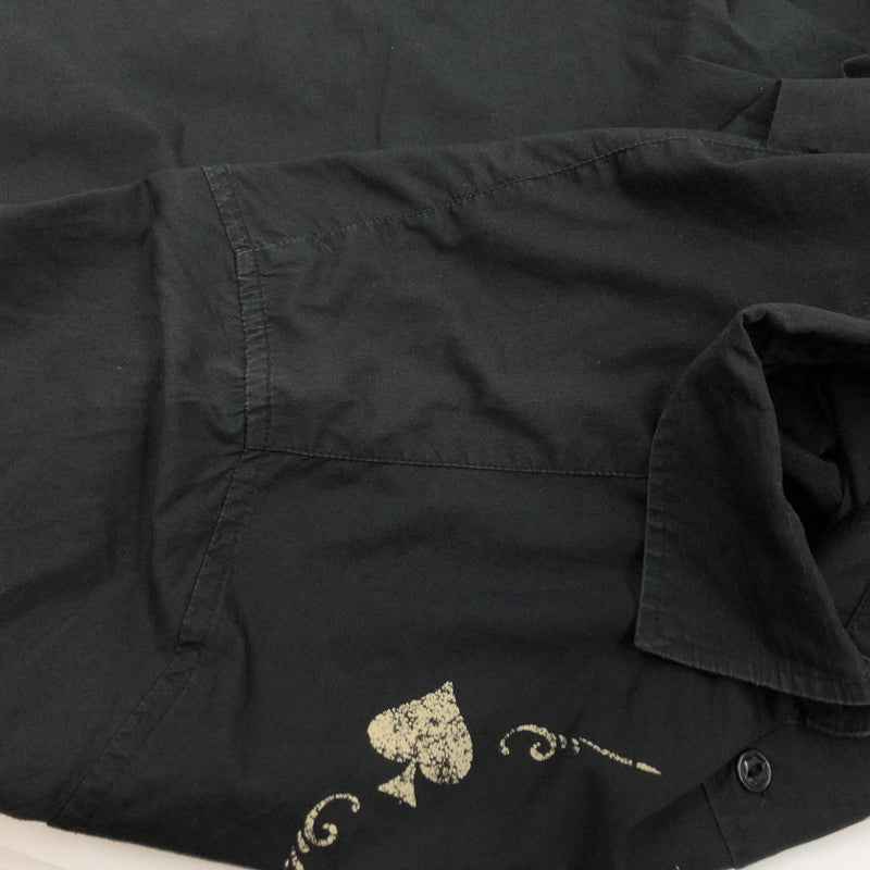 【中古品】【メンズ】 GANGSTERVILLE ギャングスタービル FRONT PRINT L/S SHIRT GSV-17-AW-24 フロントプリント 長袖シャツ カジュアルシャツ トップス 145-260701-hn-01-fur サイズ：M カラー：ブラック 万代Net店