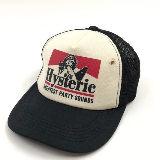 【現状渡し品】【メンズ/レディース】 HYSTERIC GLAMOUR ヒステリックグラマー GUITAR GIRL MESH CAP 02233QH05 ギター ガール メッシュ キャップ 帽子 185-260701-hn-02-fur サイズ：F カラー：ブラック/ホワイト 万代Net店