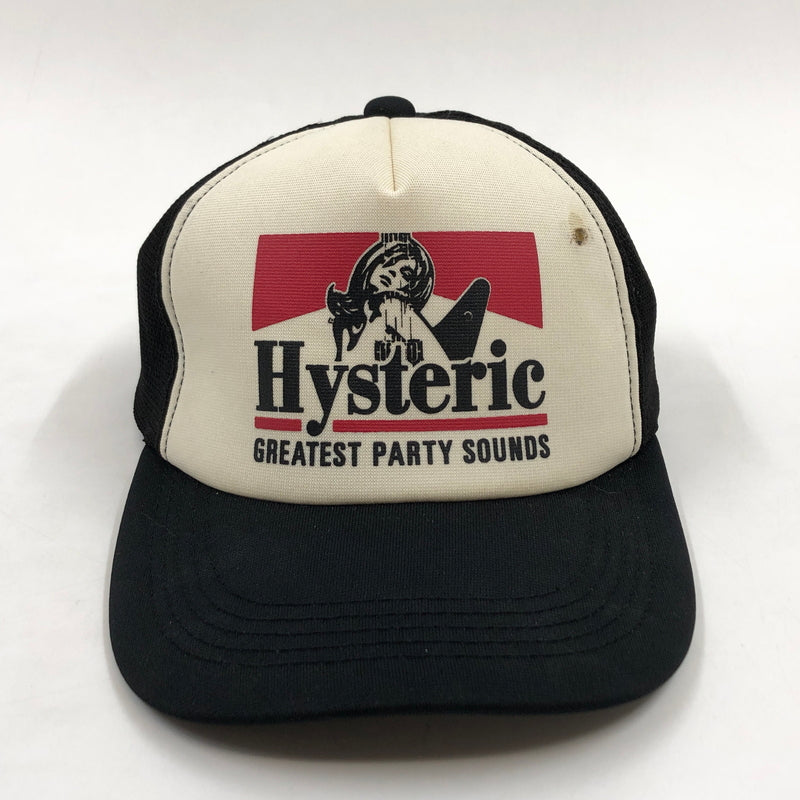 【現状渡し品】【メンズ/レディース】 HYSTERIC GLAMOUR ヒステリックグラマー GUITAR GIRL MESH CAP 02233QH05 ギター ガール メッシュ キャップ 帽子 185-260701-hn-02-fur サイズ：F カラー：ブラック/ホワイト 万代Net店