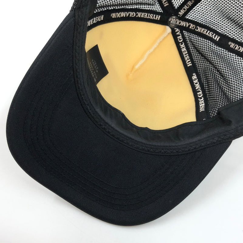 【現状渡し品】【メンズ/レディース】 HYSTERIC GLAMOUR ヒステリックグラマー GUITAR GIRL MESH CAP 02233QH05 ギター ガール メッシュ キャップ 帽子 185-260701-hn-02-fur サイズ：F カラー：ブラック/ホワイト 万代Net店