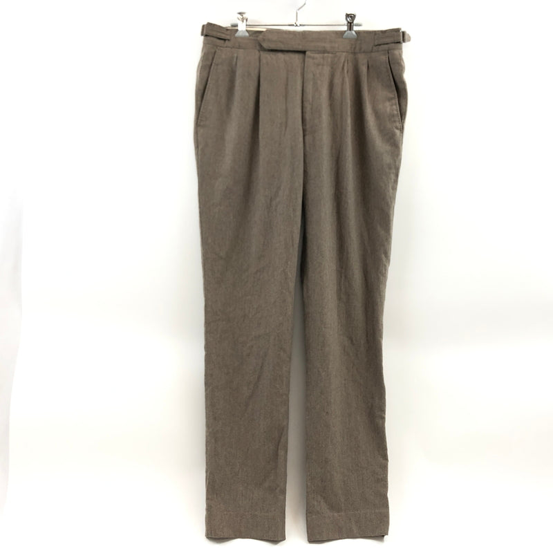 【現状渡し品】【メンズ】 GERMANO ジェルマーノ WOOL TUCK PANTS ウール タックパンツ ボトムス 152-260917-hn-07-fur サイズ：50 カラー：ブラウン 万代Net店