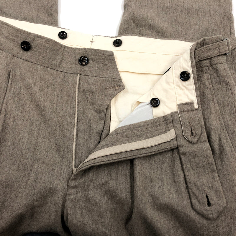 【現状渡し品】【メンズ】 GERMANO ジェルマーノ WOOL TUCK PANTS ウール タックパンツ ボトムス 152-260917-hn-07-fur サイズ：50 カラー：ブラウン 万代Net店