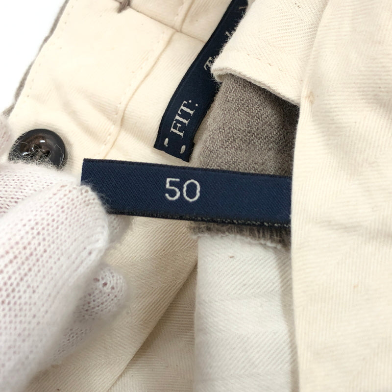 【現状渡し品】【メンズ】 GERMANO ジェルマーノ WOOL TUCK PANTS ウール タックパンツ ボトムス 152-260917-hn-07-fur サイズ：50 カラー：ブラウン 万代Net店