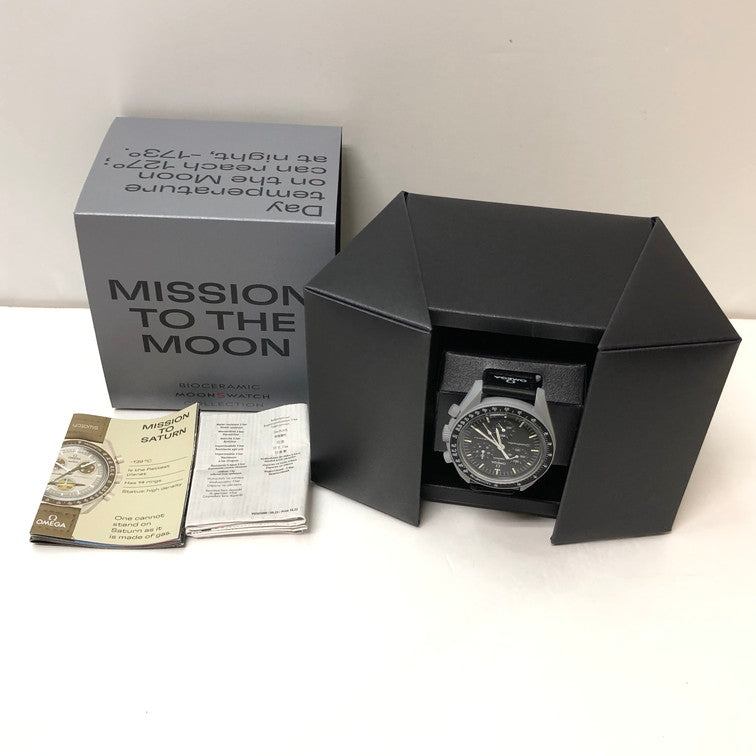 【中古品】【メンズ】 Swatch スウォッチ OMEGA×SWATCH MISSION TO THE MOON 197-240816-wy-1-tom カラー：ブラック グレー 万代Net店