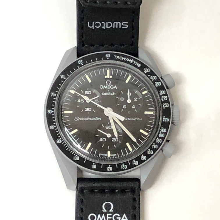 【中古品】【メンズ】 Swatch スウォッチ OMEGA×SWATCH MISSION TO THE MOON 197-240816-wy-1-tom カラー：ブラック グレー 万代Net店