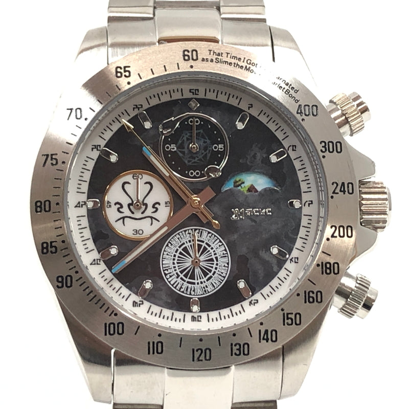 【中古美品】【メンズ/レディース】 劇場版 転生したらスライムだった件 紅蓮の絆編 サン&ムーン付きクロノグラフ腕時計 リムル シルエット アナログ クオーツ 時計 197-260919-hn-04-fur カラー：シルバー 万代Net店