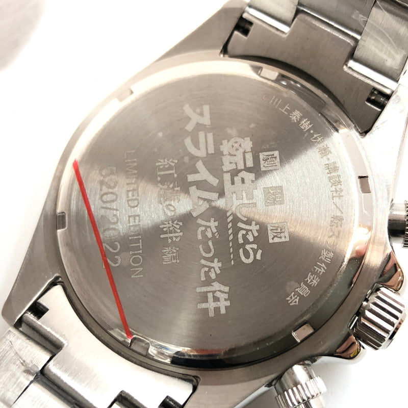 【中古美品】【メンズ/レディース】 劇場版 転生したらスライムだった件 紅蓮の絆編 サン&ムーン付きクロノグラフ腕時計 リムル シルエット アナログ クオーツ 時計 197-260919-hn-04-fur カラー：シルバー 万代Net店