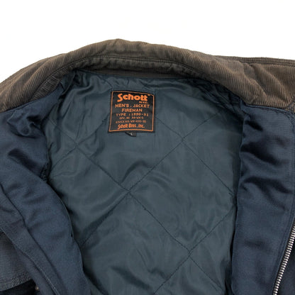 【中古品】【メンズ】 SCHOTT ショット FIREMAN JACKET WK-435-95 ファイアーマンジャケット アウター 146-260919-hn-05-fur サイズ：XL カラー：ネイビー 万代Net店