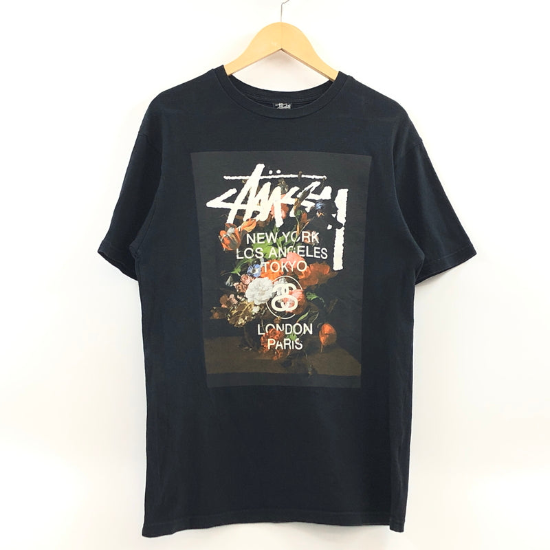 【中古品】【メンズ】 STUSSY ステューシー FLOWERART SS TEE フラワーアート 半袖Tシャツ トップス 142-260919-hn-06-fur サイズ：M カラー：ブラック 万代Net店