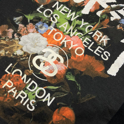 【中古品】【メンズ】 STUSSY ステューシー FLOWERART SS TEE フラワーアート 半袖Tシャツ トップス 142-260919-hn-06-fur サイズ：M カラー：ブラック 万代Net店