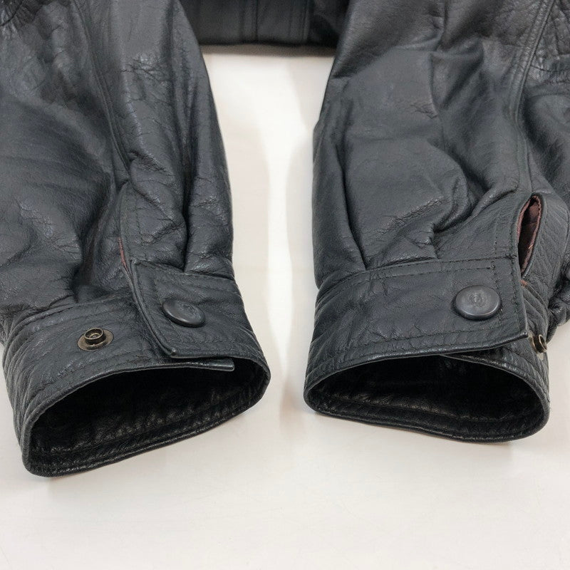 【中古品】【メンズ】 SEAHOP CLUB シーホップクラブ 90S COWHIDE LEATHER JACKET 90年代 カウハイド レザージャケット アウター 146-260411-hn-05-fur サイズ：L カラー：ブラック 万代Net店
