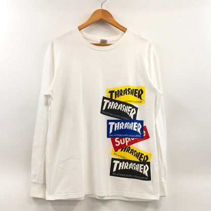 【中古品】【メンズ】 SUPREME シュプリーム × THRASHER スラッシャー MULTI LOGO LS TEE マルチロゴ 長袖Tシャツ トップス 149-260920-hn-05-fur サイズ：L カラー：ホワイト 万代Net店