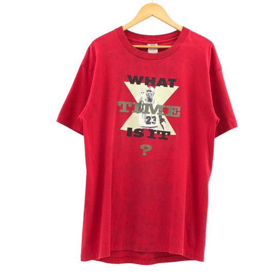 【現状渡し品】【メンズ】 NIKE ナイキ 90'S JORDAN PRINT TEE 両シングル ジョーダン プリント 半袖Tシャツ ヴィンテージ トップス 146-260412-hn-05-fur サイズ：XL カラー：レッド 万代Net店