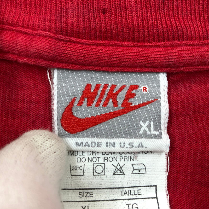 【現状渡し品】【メンズ】 NIKE ナイキ 90'S JORDAN PRINT TEE 両シングル ジョーダン プリント 半袖Tシャツ ヴィンテージ トップス 146-260412-hn-05-fur サイズ：XL カラー：レッド 万代Net店