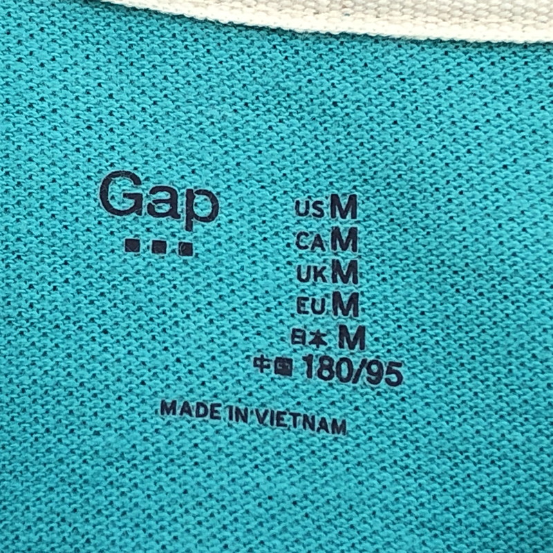 【現状渡し品】【メンズ】 GAP ギャップ 半袖ポロシャツ トップス 147-251102-hn-02-fur サイズ：M カラー：ターコイズ系 万代Net店