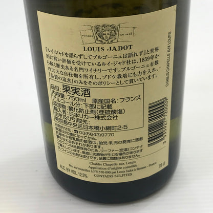 【宮城県内のみ発送】【中古美品】 ルイ・ジャド　シャブリ 白 シャペル・オー・ルー 2022　750ml 214-260407-yk-03-tag 万代Net店