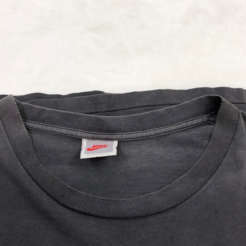 【現状渡し品】【メンズ】 NIKE ナイキ 90'S LOGO S/S TEE 銀タグ 両シングル ロゴ 半袖Tシャツ ヴィンテージ トップス 146-260412-hn-06-fur サイズ：不明 カラー：チャコールグレー系 万代Net店