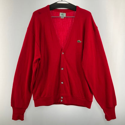 【中古品】【メンズ】 LACOSTE ラコステ プレーン　アクリル　カーディガン 147-260401-SS-08-iwa サイズ：L カラー：レッド 万代Net店
