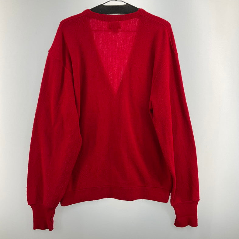 【中古品】【メンズ】 LACOSTE ラコステ プレーン　アクリル　カーディガン 147-260401-SS-08-iwa サイズ：L カラー：レッド 万代Net店