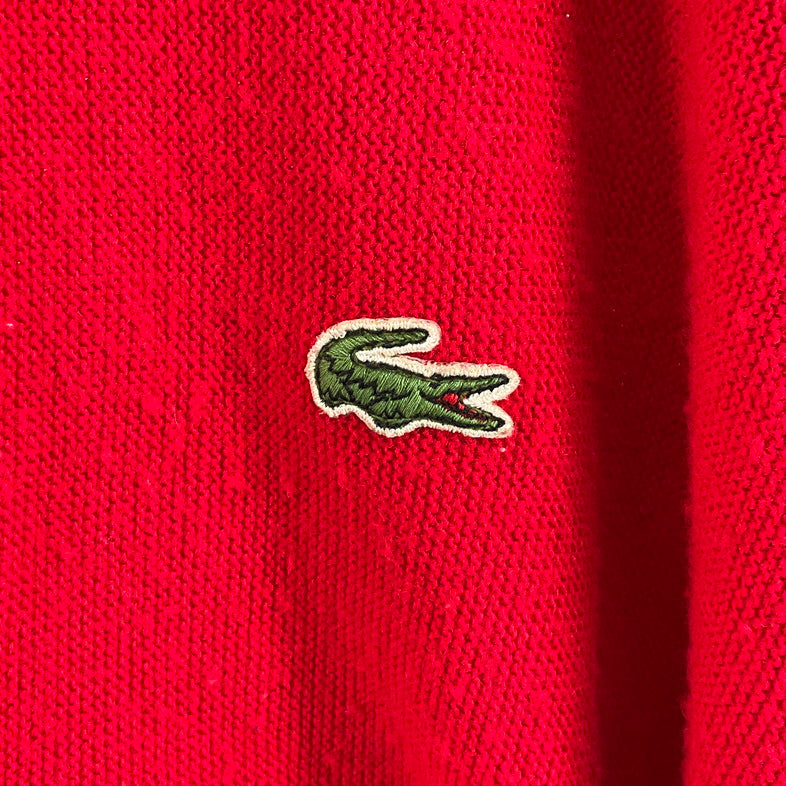 【中古品】【メンズ】 LACOSTE ラコステ プレーン　アクリル　カーディガン 147-260401-SS-08-iwa サイズ：L カラー：レッド 万代Net店