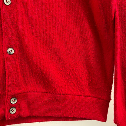 【中古品】【メンズ】 LACOSTE ラコステ プレーン　アクリル　カーディガン 147-260401-SS-08-iwa サイズ：L カラー：レッド 万代Net店