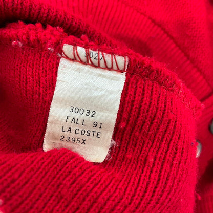 【中古品】【メンズ】 LACOSTE ラコステ プレーン　アクリル　カーディガン 147-260401-SS-08-iwa サイズ：L カラー：レッド 万代Net店