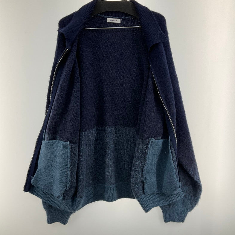 【中古品】【メンズ】 ONCILY グラデーション ハーフジップ ニットセーター 147-260401-SS-11-iwa サイズ：M カラー：ブルー 万代Net店