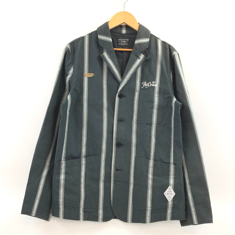 【中古品】【メンズ】 THE CRIME クライミー STRIPE TAILORED JACKET ストライプテーラードジャケット アウター 142-260923-hn-03-fur サイズ：M カラー：チャコール/グレー 万代Net店