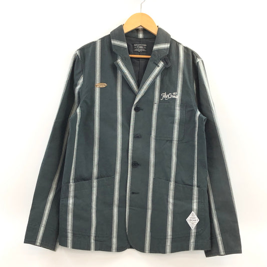 【中古品】【メンズ】 THE CRIME クライミー STRIPE TAILORED JACKET ストライプテーラードジャケット アウター 142-260923-hn-03-fur サイズ：M カラー：チャコール/グレー 万代Net店