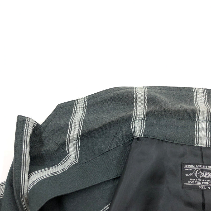 【中古品】【メンズ】 THE CRIME クライミー STRIPE TAILORED JACKET ストライプテーラードジャケット アウター 142-260923-hn-03-fur サイズ：M カラー：チャコール/グレー 万代Net店