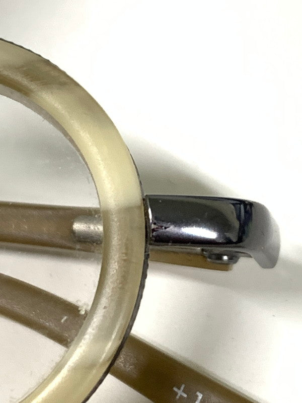 【中古品】【メンズ】 EYEBOBS アイブブス メガネ 度入り 203-260707-jt-28-min サイズ：36 □ 25 カラー：シルバー/ベージュ 万代Net店