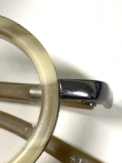 【中古品】【メンズ】 EYEBOBS アイブブス メガネ 度入り 203-260707-jt-28-min サイズ：36 □ 25 カラー：シルバー/ベージュ 万代Net店