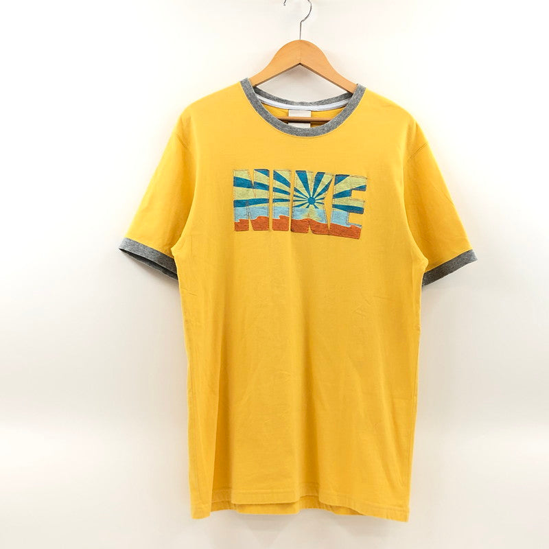 【中古品】【メンズ】 NIKE ナイキ 00'S LOGO RINGER S/S TEE ロゴ リンガー 半袖Tシャツ ヴィンテージ トップス 146-260413-hn-04-fur サイズ：XXLT カラー：イエロー/グレー 万代Net店