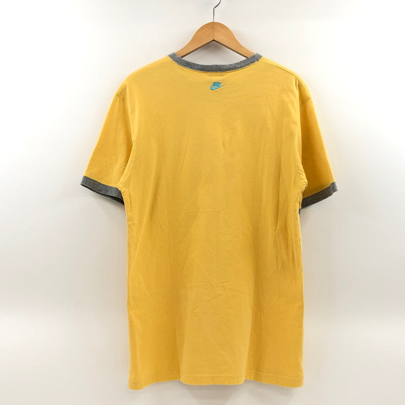 【中古品】【メンズ】 NIKE ナイキ 00'S LOGO RINGER S/S TEE ロゴ リンガー 半袖Tシャツ ヴィンテージ トップス 146-260413-hn-04-fur サイズ：XXLT カラー：イエロー/グレー 万代Net店