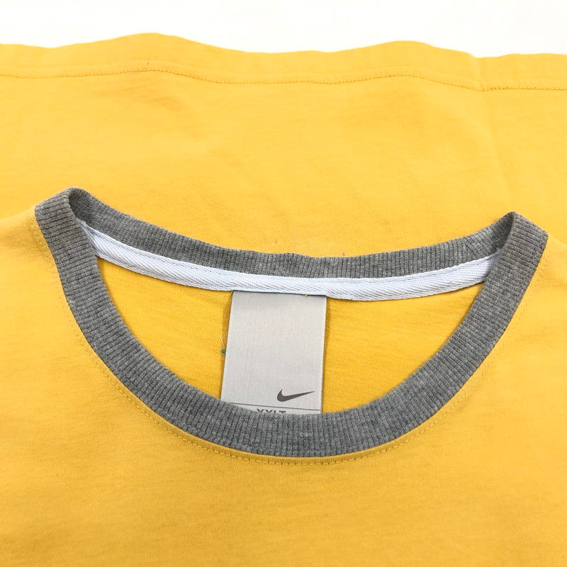 【中古品】【メンズ】 NIKE ナイキ 00'S LOGO RINGER S/S TEE ロゴ リンガー 半袖Tシャツ ヴィンテージ トップス 146-260413-hn-04-fur サイズ：XXLT カラー：イエロー/グレー 万代Net店