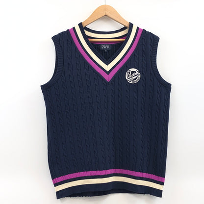 【中古品】【メンズ】 PEARLY GATES パーリーゲイツ KNIT VEST 053-173103 ニットベスト トップス 148-260923-hn-05-fur サイズ：5 カラー：ネイビー 万代Net店
