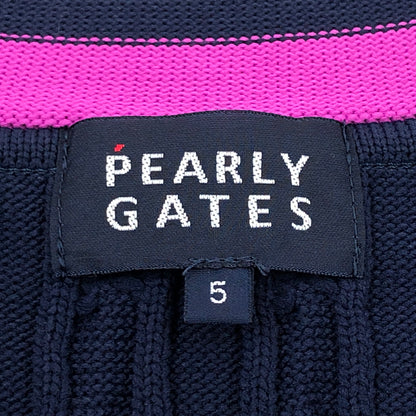 【中古品】【メンズ】 PEARLY GATES パーリーゲイツ KNIT VEST 053-173103 ニットベスト トップス 148-260923-hn-05-fur サイズ：5 カラー：ネイビー 万代Net店